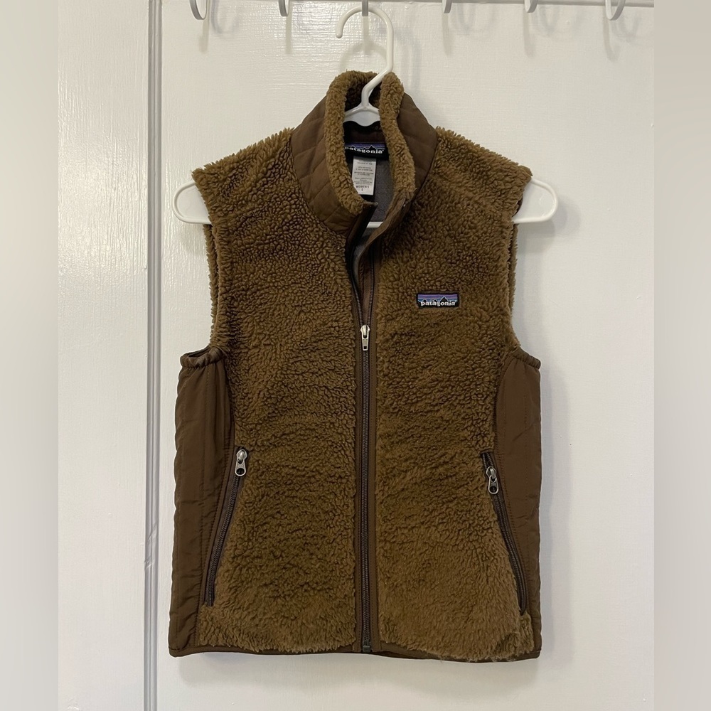 Patagonia RETRO-X Brown Deep Pile Fleece Full Zip Vest 23080 Jacket S